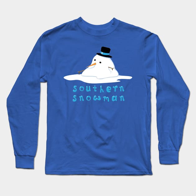 Southern Snowman Long Sleeve T-Shirt by candhdesigns